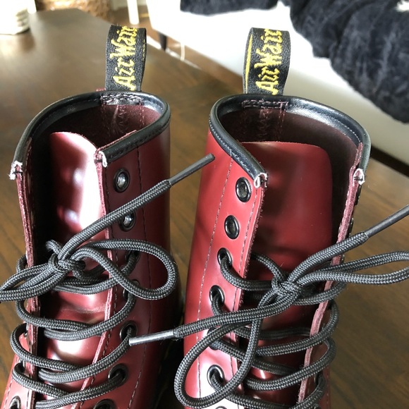 SOLD/ Dr. Martens 1460 Burgundy Boots - Picture 4 of 8